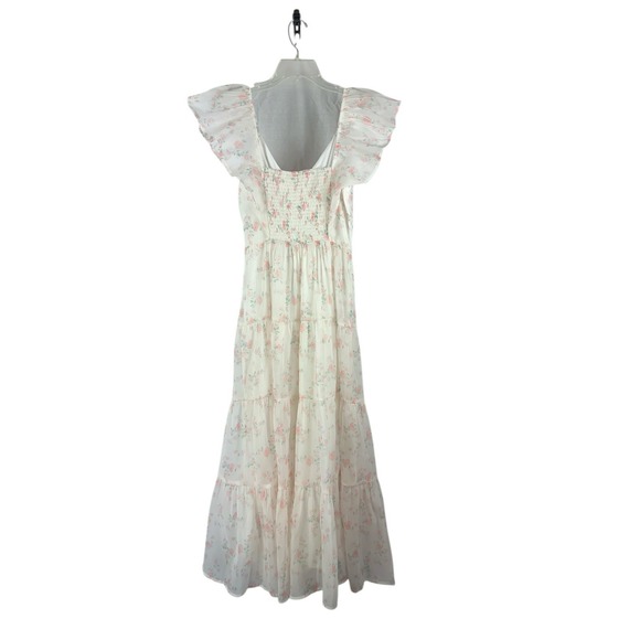 Storia Floral Maxi Dress Sz M Sheer Cottage Feminine Garden Prairie Lagenlook - Picture 10 of 13